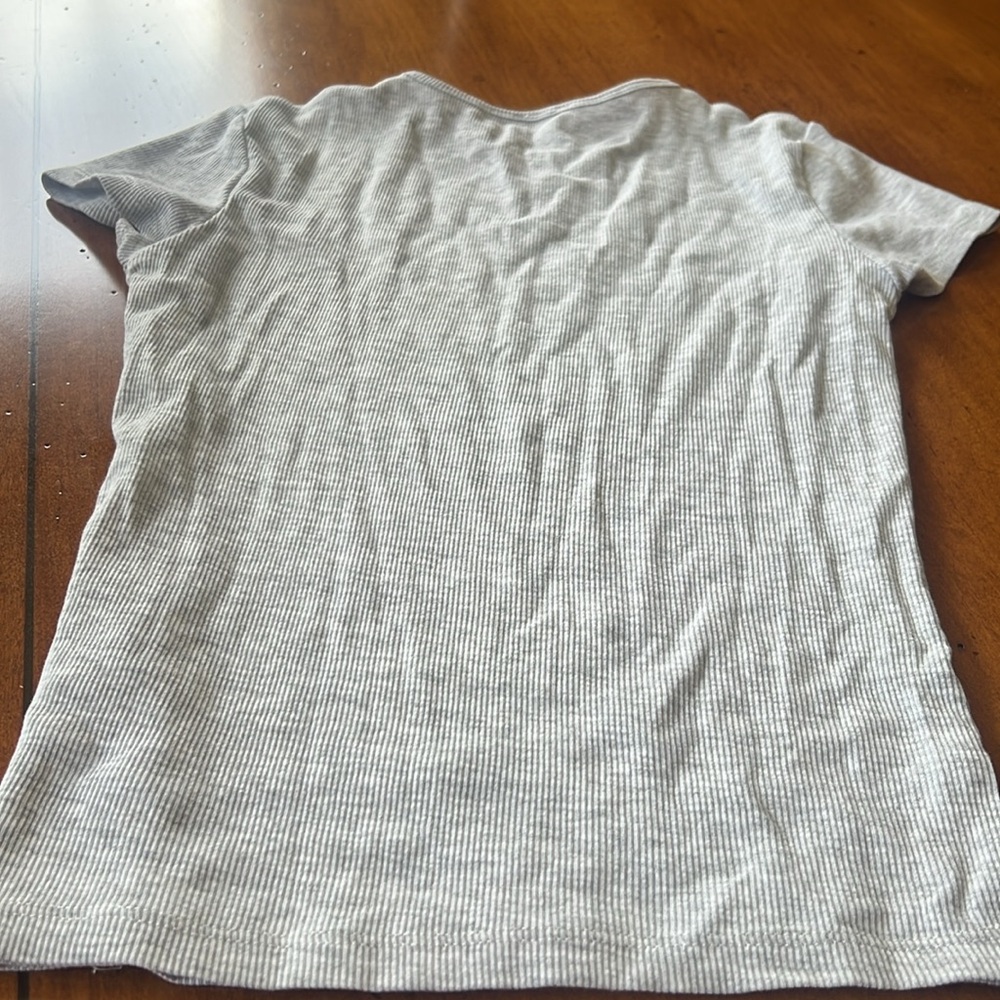 Cotton On Light Gray Ribbed Tee - Picture 7 of 7